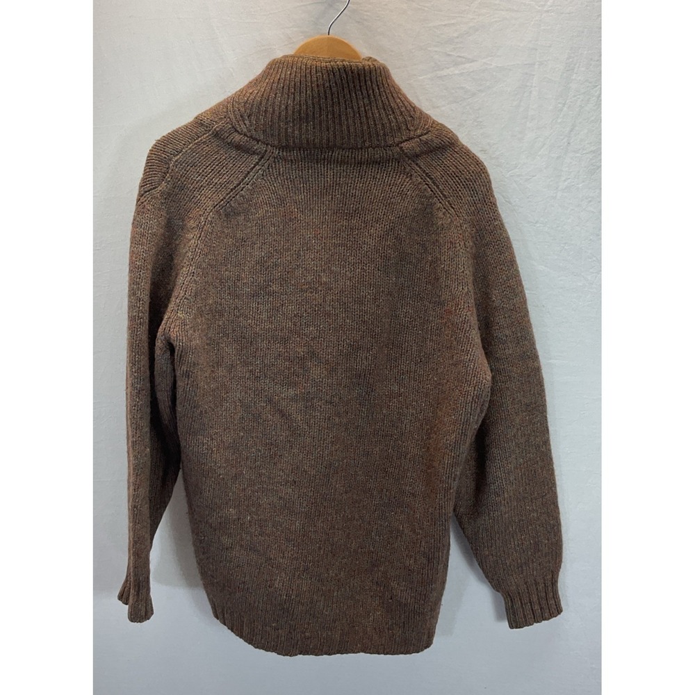 VTG Braemar Grandpa Cardigan Mens MD 100% Shetland Wool Brown oarsmen classic - Picture 2 of 9